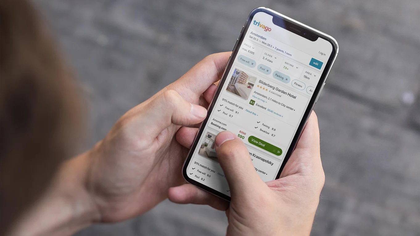 The search concept: a hotel result explaining why it matched
